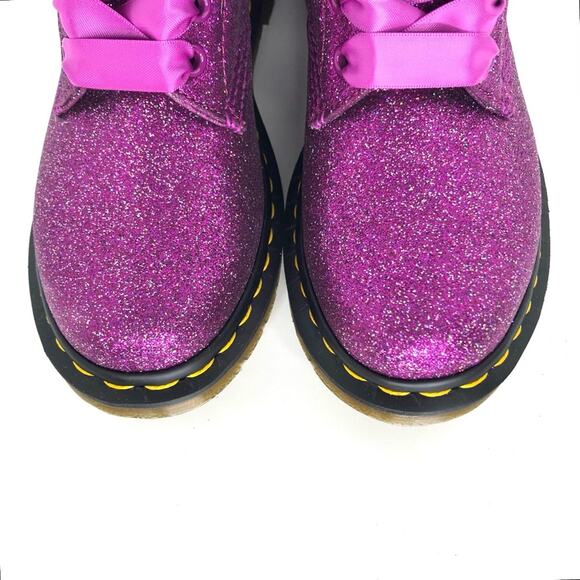 NIB Dr Martens Purple Glitter 1460 Pascal Ankle Boots Women’s 6 Shoes - Picture 11 of 13